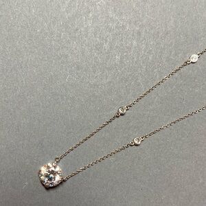 Vintage sterling silver cubic zirconia dainty necklace